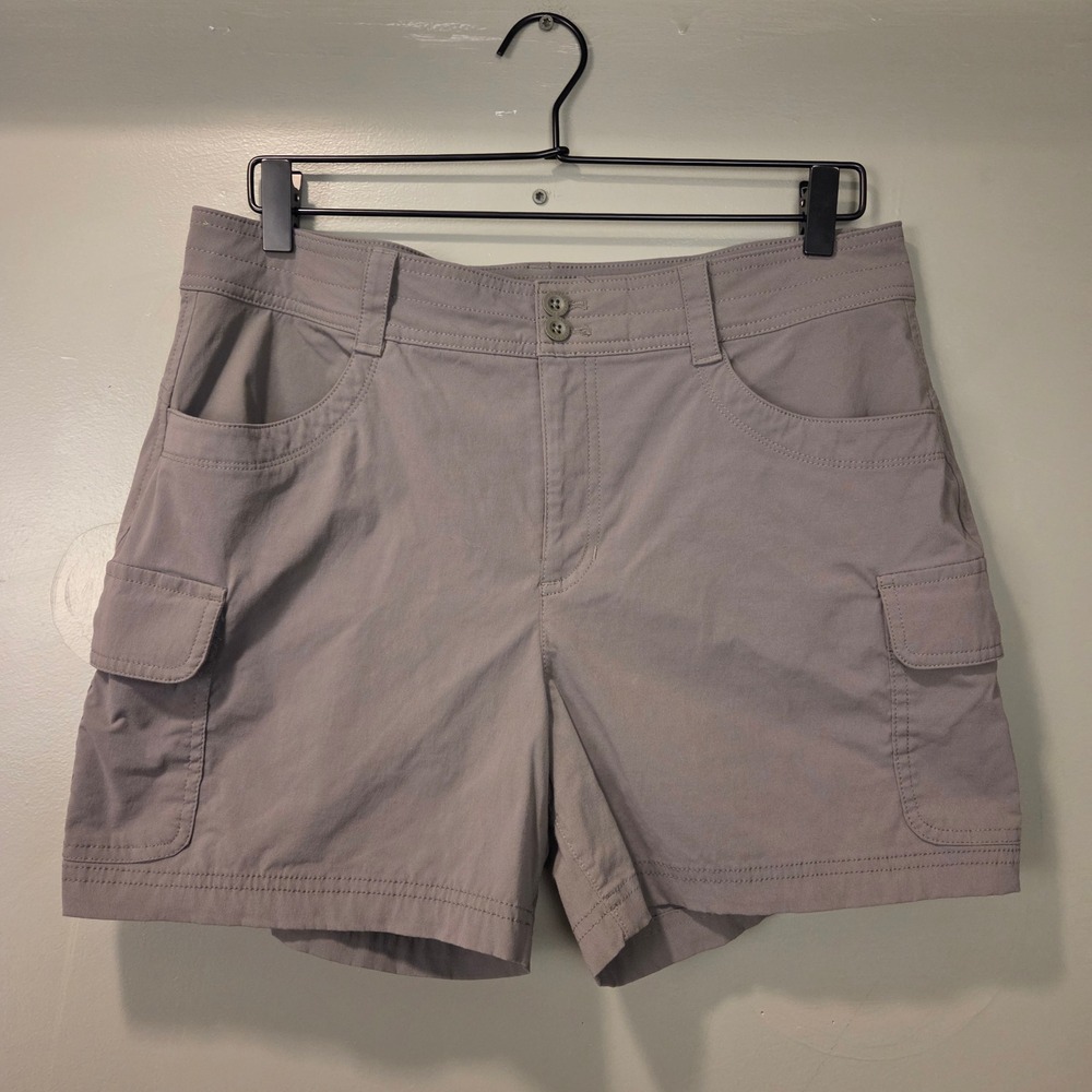 Eddie Bauer Women's Cargo Shorts Size 12 Gray‎ Utility Active Casual Hiking